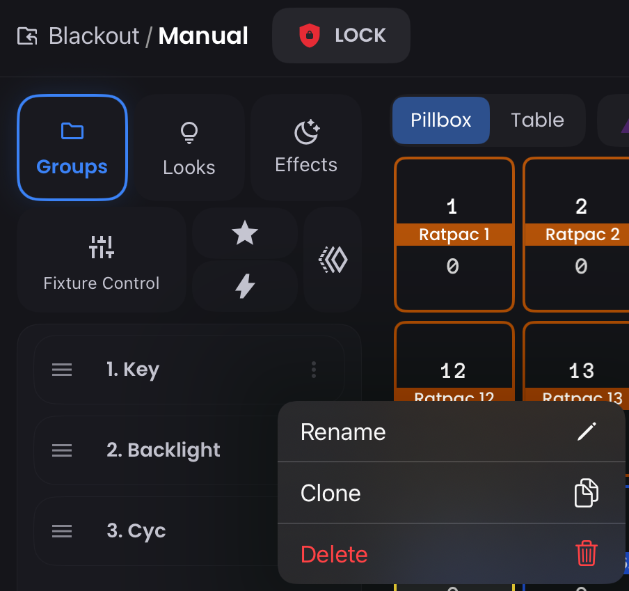 Group quick edit options