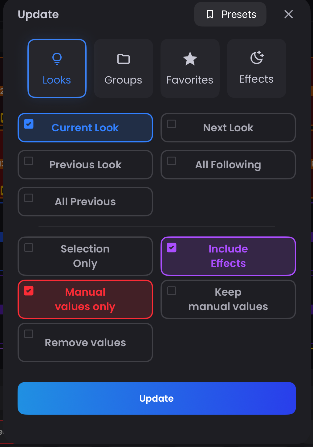 Add or Remove Effect from Look